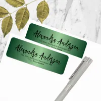 Minimalist Emerald Green Metallic Return Address Label