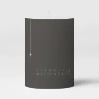 Chic Neutrals Wedding Charcoal ID1020 Pillar Candle