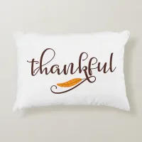 Feather Boho Native Thankful Typography Decorative Pillow