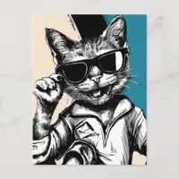 A Cool Cat in sunglasses Postcard