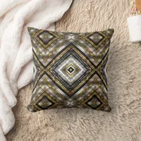 Modern, trendy pattern in silver, gold and black  throw pillow