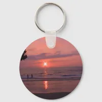 Romantic Hawaiian Sunset Ocean Beach Keychain