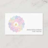 *~* Rainbow Pastel Mandala Women Meditation Energy Business Card