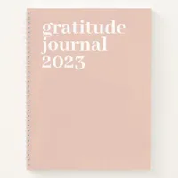 Minimalist Pink Typography Year Gratitude Journal