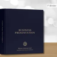 Simple Navy Blue Gold Logo Presentation Binder