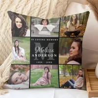 Personalized Photo Collage Keepsake Memorial Throw Pillow
