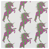 Colorful Leopard Print Unicorn Fabric