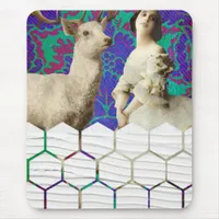 Oh my Deer Vintage Digital Art Mouse Pad