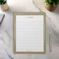 Trendy Gold Texture Logo Lined Notepad