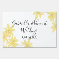 Pale Yellow Daisies Wedding Sign