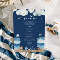 Nautica Navy Baby Shower Menu Invitation