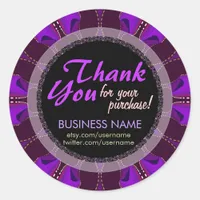 Batik Business Thank You Purple Sticker