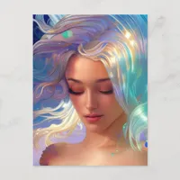 Mermaid with Shimmering Hair Postcard