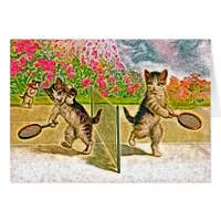 Kitties Playing Tennis, All Occasion Blank Inside