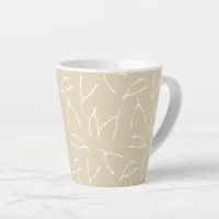 Wishbone Pattern Beige White Big Dreams Latte Mug