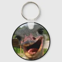 Funny Ostrich Bird Photo What's Up Keychain