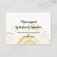 Sunflower Graphic Wedding RSVP Card