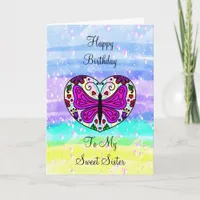 Happy Birthday to my Sister | Coloring Page Card