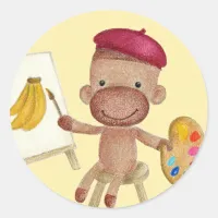 A Little Artist Socky the Sock Monkey Sticker