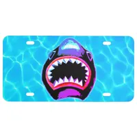 Shark Watercolor Pink Purple Illustration License Plate