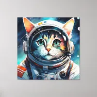 A fantasy cat astronaut canvas print