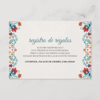 Colorful Floral Spanish Wedding Enclosure Card