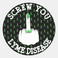 Screw You Lyme Disease Middle Finger Stickers