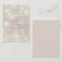Glamorous Champagne Glitter Wedding Reception Enclosure Card