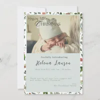 Merrier Little Christmas Simple Birth Announcement