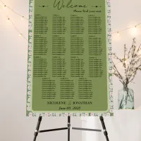 Elegant Floral Embrace 15-Table Seating Chart Foam Board