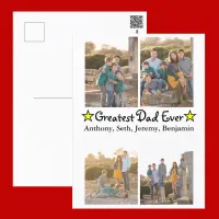 Custom 4 Photo Greatest Dad Ever Father's Day Postcard