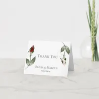 Wedding Thank You  |  Watercolor Dusty Rose Bud
