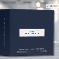 Navy Blue Trust Documents Binder 2 Inch