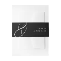 Modern Elegant Calligraphy Swirls Wedding Invitation Belly Band