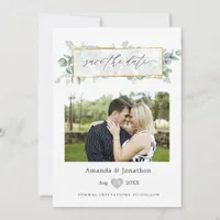 Silver Sage Eucalyptus Geometric Wedding Save The Date
