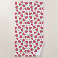 Summer Fruits Pretty Watermelon Love Hearts Print Beach Towel