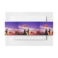 Bride and Groom in Sunset Landscape Belly Band