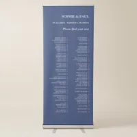 Navy Blue 80 Guest Seating Chart Retractable Banner