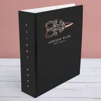 Vintage Rose Gold Scissors Hair Stylist Client 3 Ring Binder
