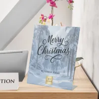 Christmas winter wonderland snow business logo pedestal sign