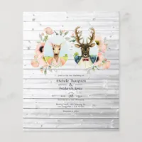 Whimsical Rustic Woodland Forest Deer Wedding Flyer