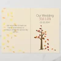 Fall tree, fall  bi fold Wedding program