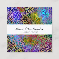 Colorful Animal Print Square Business Card