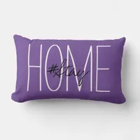 Stay Home Purple Lumbar Pillow