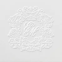 Elegant Script Monogram Crest Wedding Embosser