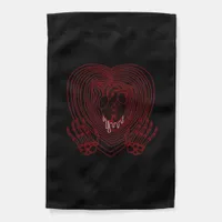 Crying Heart In Red Skeleton Hands Hearts Modern  Garden Flag