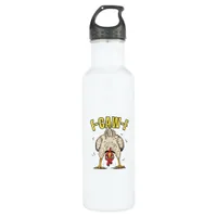Funny Chicken Butt F-Caw-F Rooster Country Hen Chi Stainless Steel Water Bottle