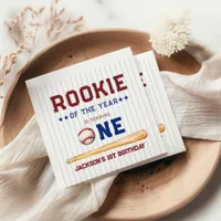 Rookie of the Year 1st Birthday Baseball  Napkins