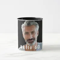 60th birthday custom photo hello 60 for guys mug