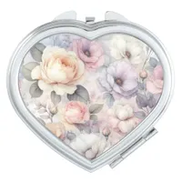 Elegant Rose Blossoms Compact Mirror